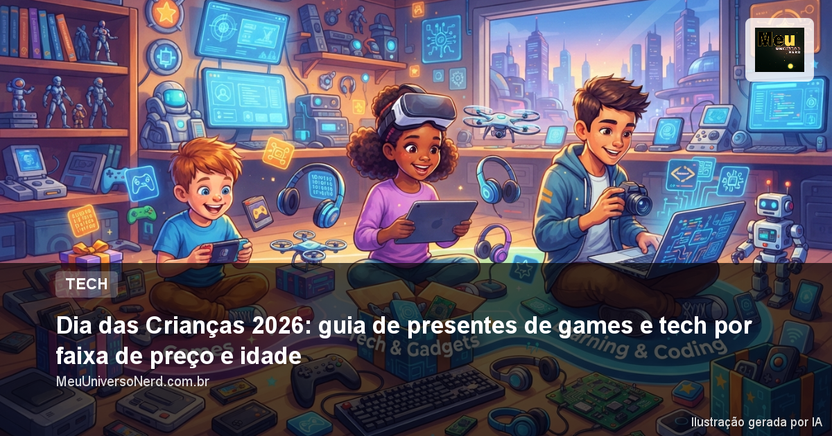 Dia das Crianças 2026: guia de presentes de games e tech por faixa de preço e idade