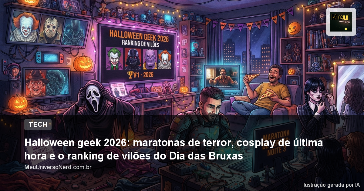 Halloween geek 2026: maratonas de terror, cosplay de última hora e o ranking de vilões do Dia das Bruxas