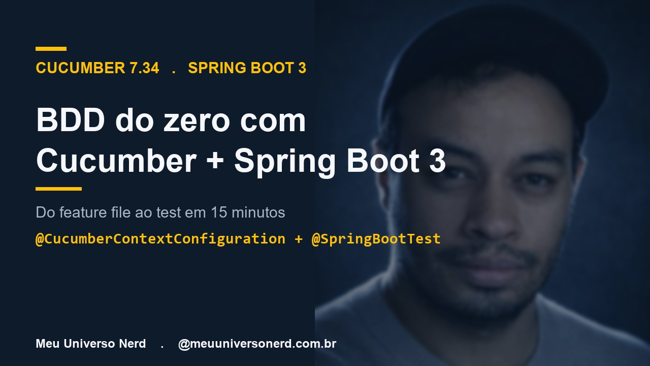 Cucumber 7.34 + Spring Boot 3: BDD do zero em 15 minutos - @CucumberContextConfiguration e JUnit 5 - Meu Universo Nerd