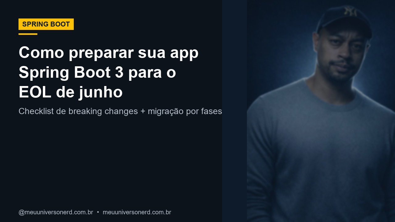 Spring Boot 3.5 EOL junho 2026 migrar Spring Boot 4 Meu Universo Nerd