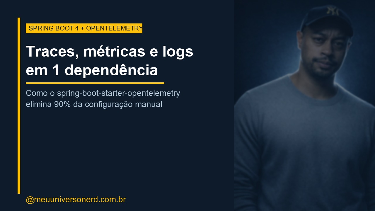 Spring Boot 4 OpenTelemetry starter - traces métricas e logs em 1 dependência